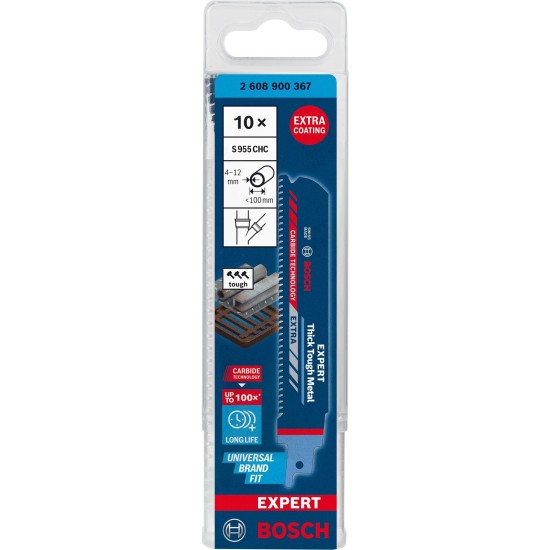 Bosch Expert Säbelsägeblatt ‘Thick Tough Metal’ S 955 CHC, 10 Stück