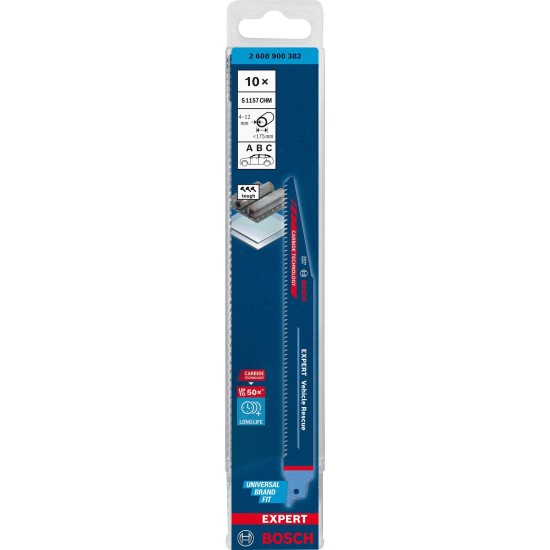 Bosch Expert Säbelsägeblatt ‘Vehicle Rescue’ S 1157 CHM, 10 Stück