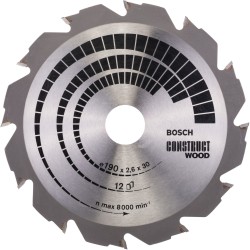 Bosch Kreissägeblatt Construct Wood, Ø 190mm, 12Z