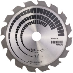 Bosch Kreissägeblatt Construct Wood, Ø 235mm, 16Z