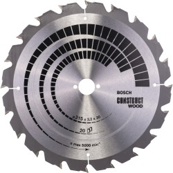 Bosch Kreissägeblatt Construct Wood, Ø 315mm, 20Z