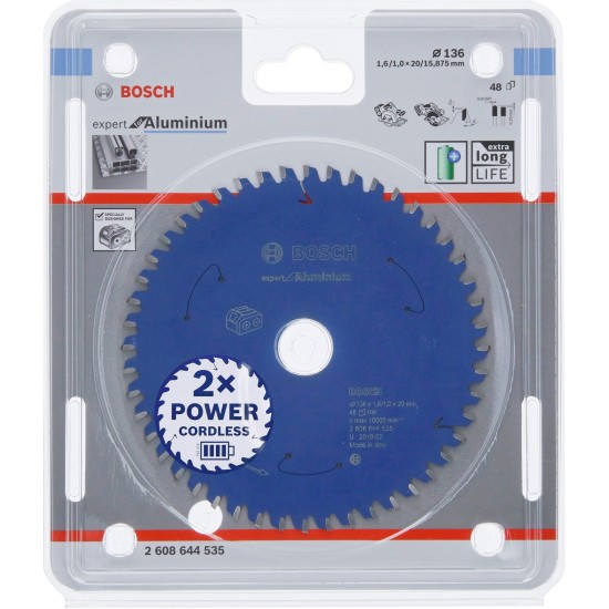 Bosch Kreissägeblatt Expert for Aluminium, Ø 136mm, 48Z