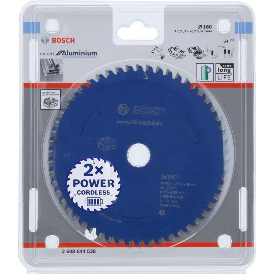 Bosch Kreissägeblatt Expert for Aluminium, Ø 160mm, 54Z