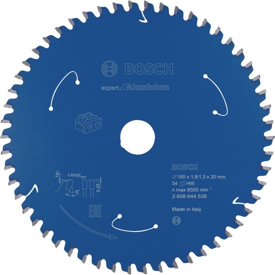 Bosch Kreissägeblatt Expert for Aluminium, Ø 160mm, 54Z