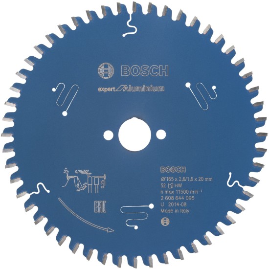 Bosch Kreissägeblatt Expert for Aluminium, Ø 165mm, 52Z