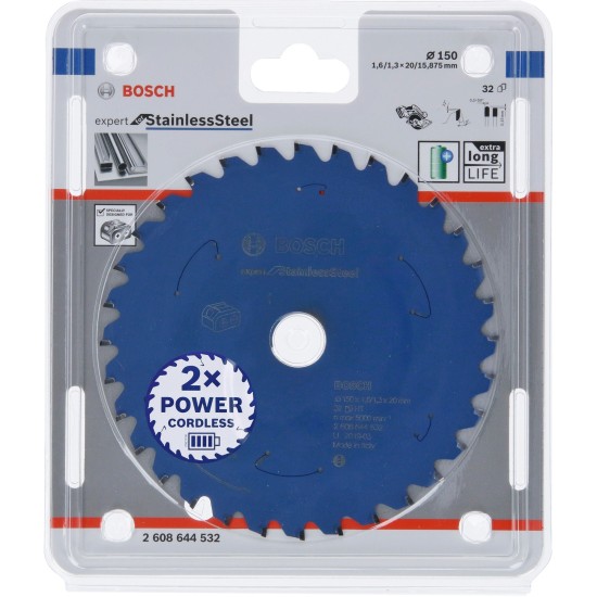 Bosch Kreissägeblatt Expert for Stainless Steel, Ø 150mm, 32Z