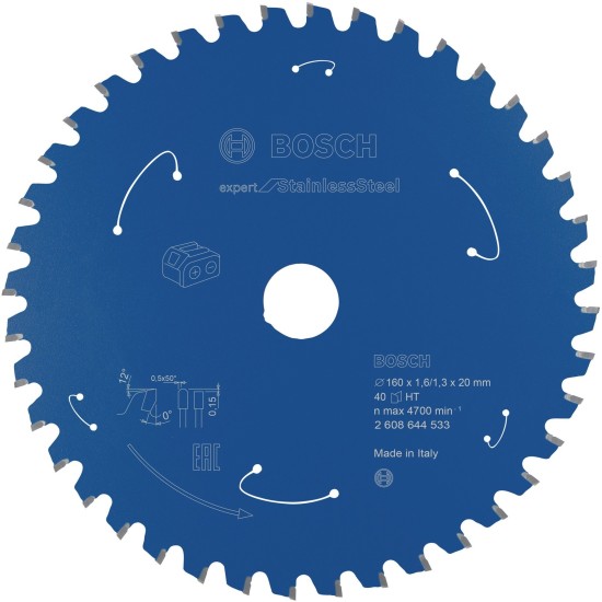 Bosch Kreissägeblatt Expert for Stainless Steel, Ø 160mm, 40Z