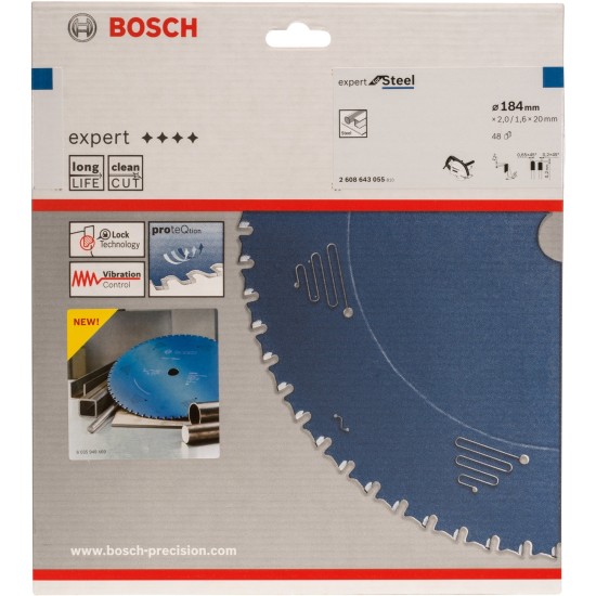 Bosch Kreissägeblatt Expert for Steel, Ø 184mm, 48Z