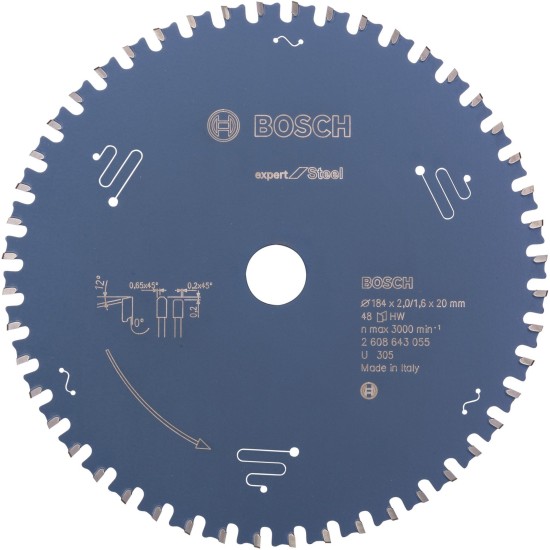Bosch Kreissägeblatt Expert for Steel, Ø 184mm, 48Z