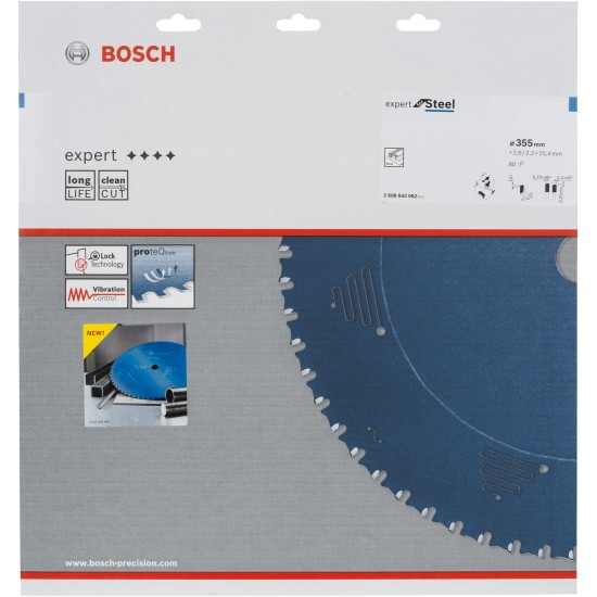 Bosch Kreissägeblatt Expert for Steel, Ø 355mm, 80Z