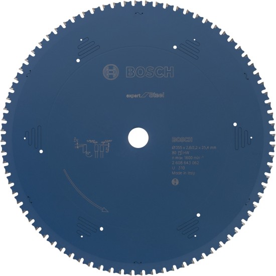 Bosch Kreissägeblatt Expert for Steel, Ø 355mm, 80Z