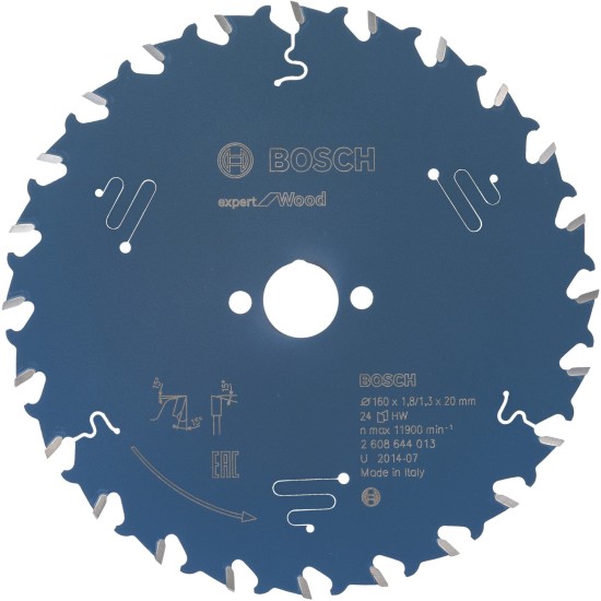 Bosch Kreissägeblatt Expert for Wood, Ø 160mm, 24Z