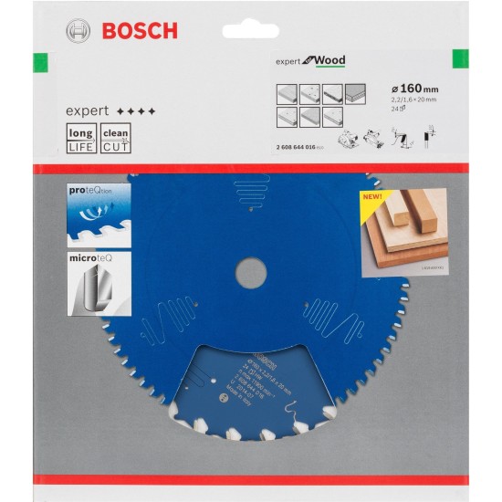 Bosch Kreissägeblatt Expert for Wood, Ø 160mm, 24Z