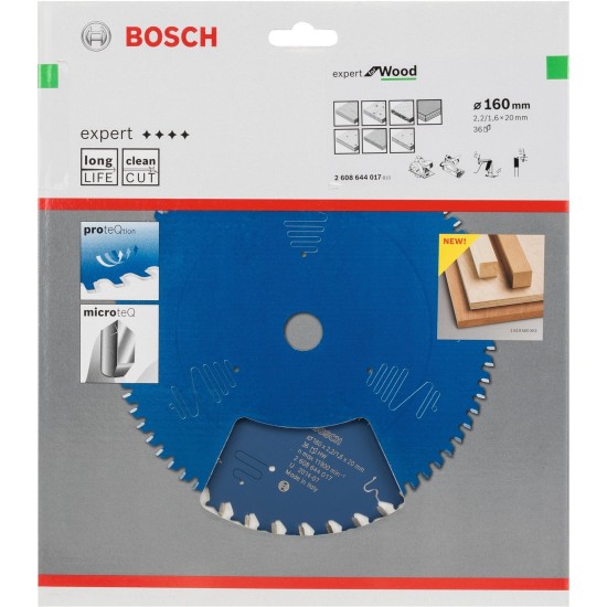 Bosch Kreissägeblatt Expert for Wood, Ø 160mm, 36Z