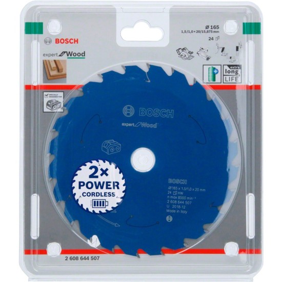 Bosch Kreissägeblatt Expert for Wood, Ø 165mm, 24Z