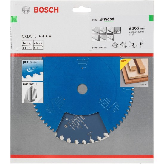 Bosch Kreissägeblatt Expert for Wood, Ø 165mm, 36Z