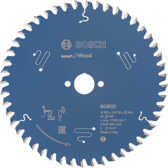 Bosch Kreissägeblatt Expert for Wood, Ø 165mm, 48Z