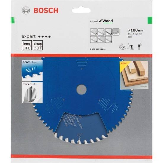 Bosch Kreissägeblatt Expert for Wood, Ø 180mm, 48Z