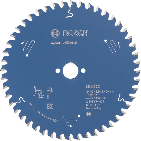 Bosch Kreissägeblatt Expert for Wood, Ø 180mm, 48Z