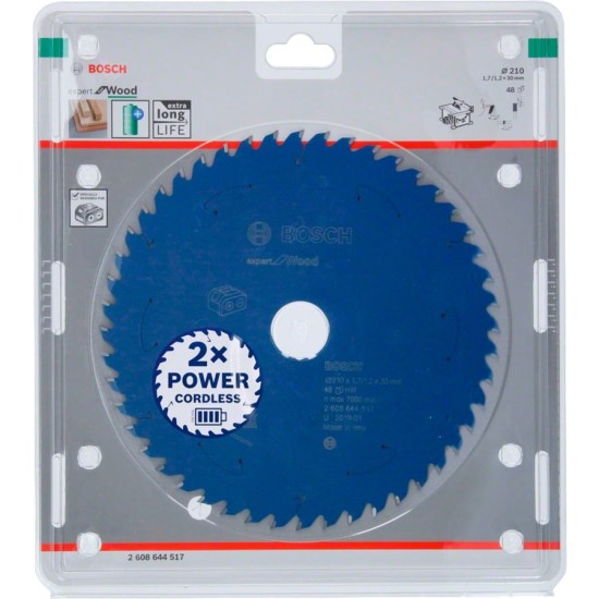 Bosch Kreissägeblatt Expert for Wood, Ø 210mm, 48Z