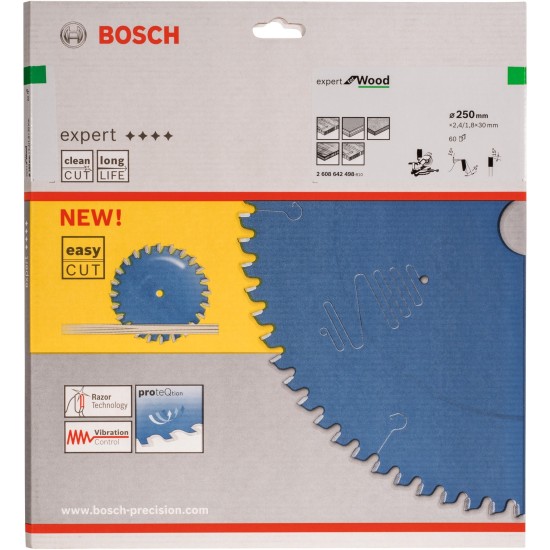 Bosch Kreissägeblatt Expert for Wood, Ø 250mm, 60Z
