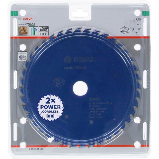 Bosch Kreissägeblatt Expert for Wood, Ø 254mm, 40Z