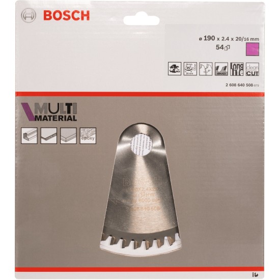 Bosch Kreissägeblatt Multi Material, Ø 190mm, 54Z