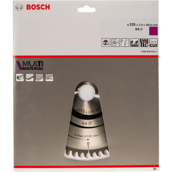 Bosch Kreissägeblatt Multi Material, Ø 235mm, 64Z