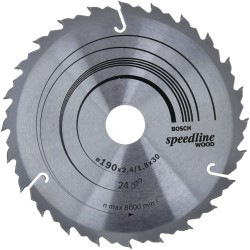 Bosch Kreissägeblatt Speedline Wood, Ø 190mm, 24Z