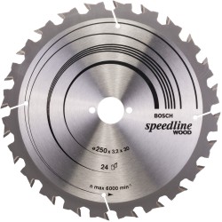 Bosch Kreissägeblatt Speedline Wood, Ø 250mm, 24Z