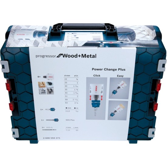 Bosch Lochsägen-Set Progressor for Wood & Metal, Ø 22-83mm, 11-teilig