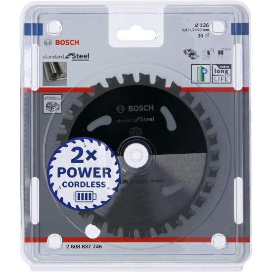 Bosch PRO Steel cordless Kreissägeblatt, Ø 136mm, 30Z
