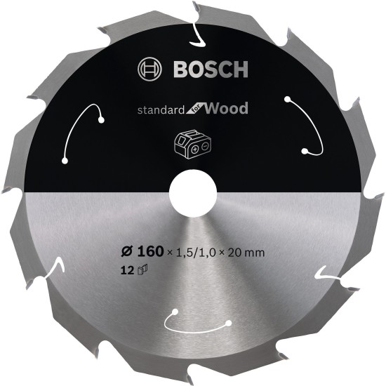 Bosch PRO Wood cordless Kreissägeblatt, Ø 160mm, 12Z