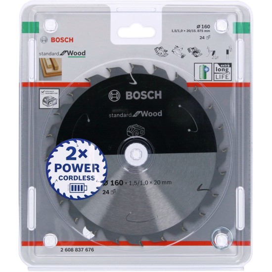 Bosch PRO Wood cordless Kreissägeblatt, Ø 160mm, 24Z
