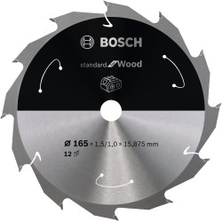 Bosch PRO Wood cordless Kreissägeblatt, Ø 165mm, 12Z