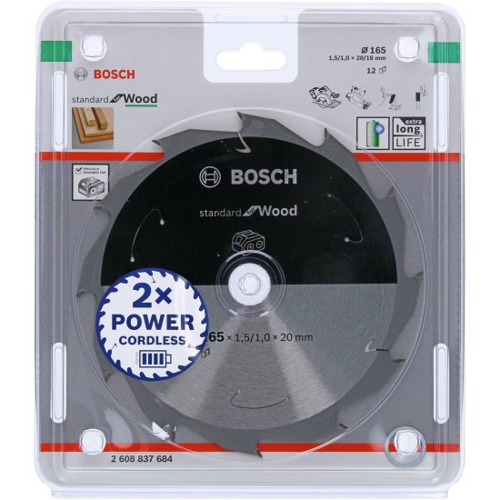 Bosch PRO Wood cordless Kreissägeblatt, Ø 165mm, 12Z
