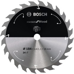 Bosch PRO Wood cordless Kreissägeblatt, Ø 184mm, 24Z