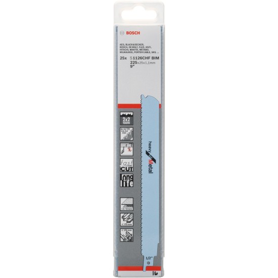 Bosch Säbelsägeblatt S 1126 CHF Heavy for Metal, 25 Stück