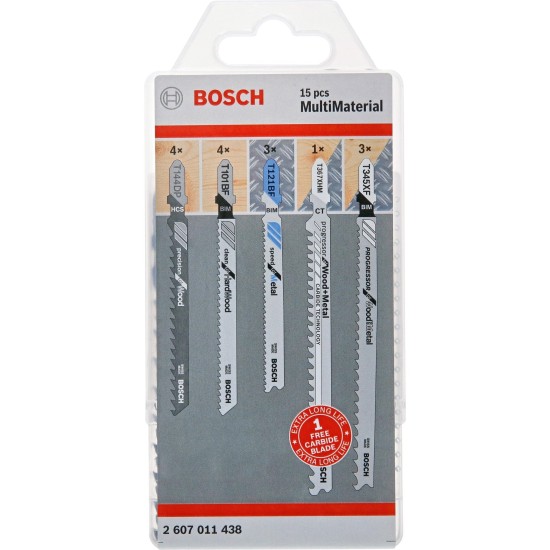 Bosch Stichsägeblatt-Satz MultiMaterial, 15-teilig