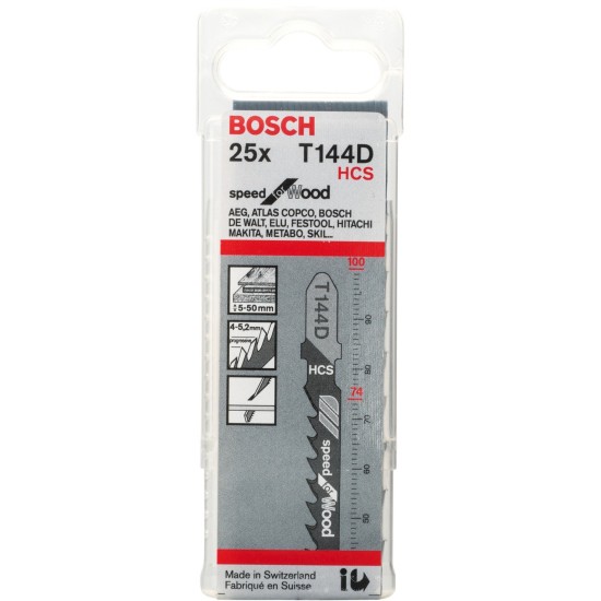 Bosch Stichsägeblatt T 144 D Speed for Wood, 100mm