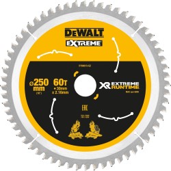 DEWALT Kreissägeblatt XR EXTREME RUNTIME DT99573, Ø 250mm, 60Z