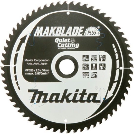 Makita Kreissägeblatt B-32524 MAKBLADE+, Ø 260mm, 60Z