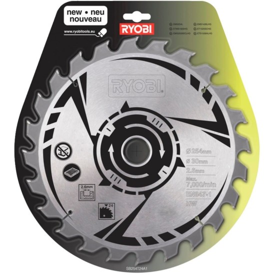 Ryobi HM-Kreissägeblatt SB254T24A1, Ø 254mm, 24Z
