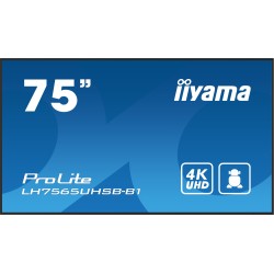 iiyama ProLite LH7565UHSB-B1: 189cm (75") 4K UHD Signage Monitor DP/HDMI/RJ45