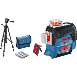 Bosch Linienlaser GLL 3-80 C Professional + Baustativ BT 150, Kreuzlinienlaser