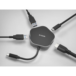 D-Link DUB-M420 4‑in‑1 USB‑C Hub mit HDMI/USB‑C Ladeanschluss, USB-Hub