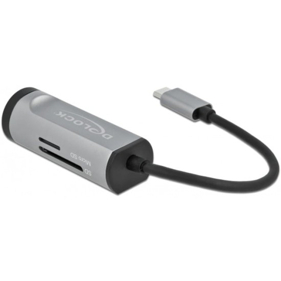 DeLOCK 2 Port USB 3.2 Gen 1 Hub mit USB Type-C Anschluss und SD + Micro SD Slot, USB-Hub