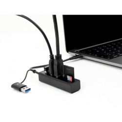 DeLOCK 3 Port USB 3.2 Gen 1 Hub + SD und Micro SD Card Reader mit USB Type-C oder USB Typ-A Anschluss, USB-Hub