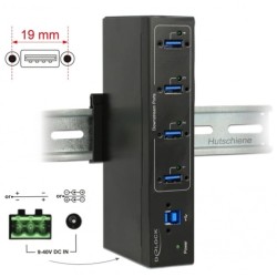 DeLOCK Externer Industrie Hub 4 x USB 3.0 Typ-A, USB-Hub