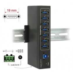 DeLOCK Externer Industrie Hub 7 x USB 3.0 Typ-A, USB-Hub